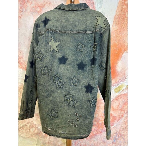 Free People OneTeaspoon Everyday Blue Classic Star Shirt - Picture 6 of 7